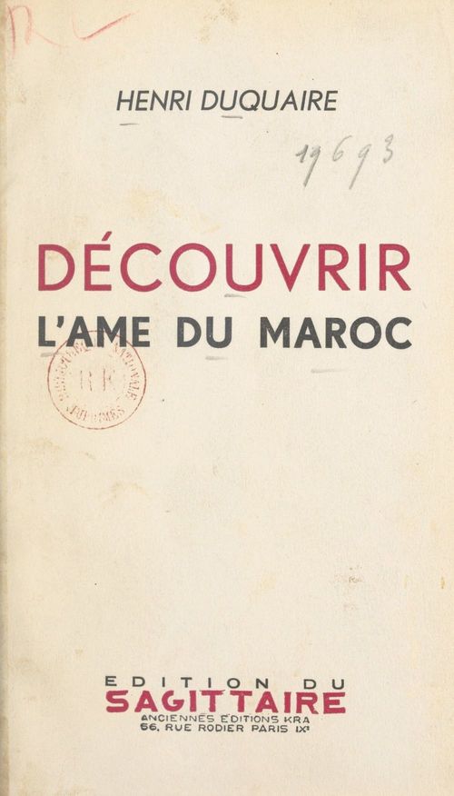 ebook cover of Découvrir l'âme du Maroc, by Henri Duquaire