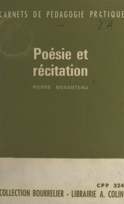 ebook cover of Poésie et récitation, by Pierre Menanteau