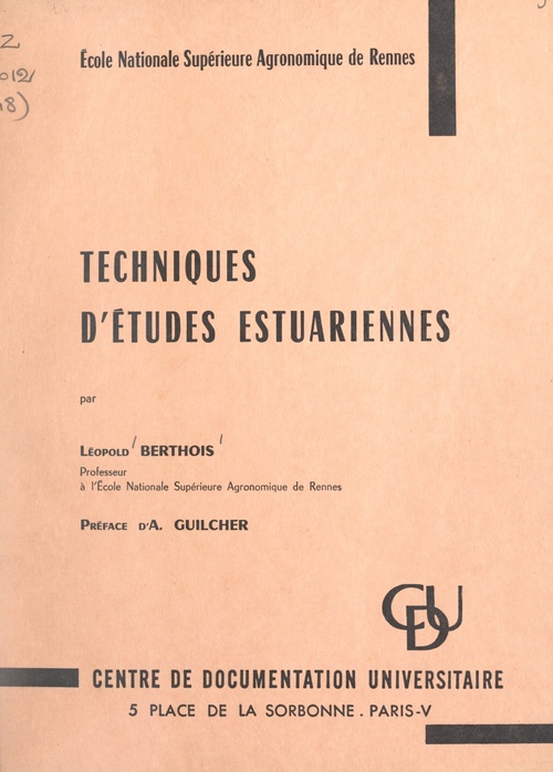 Couverture ebook de Techniques d'études estuariennes, de Leopold Berthois