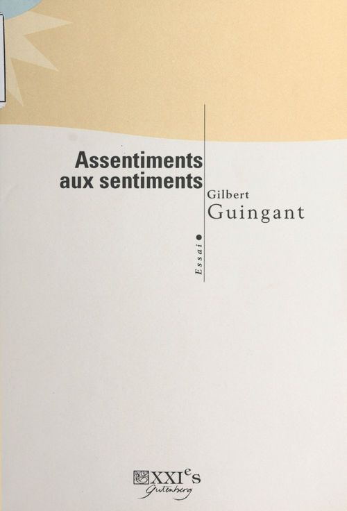 Couverture ebook de Assentiments aux sentiments, de Gilbert Guingant