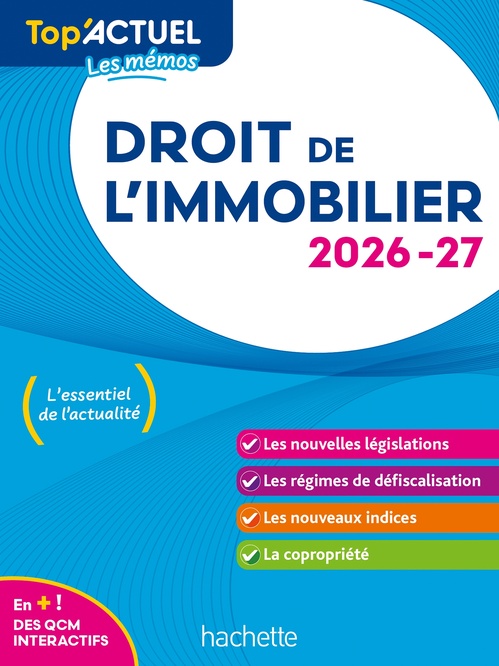 Couverture ebook de Top'Actuel Droit de l'immobilier 2026-2027, de Sophie Bettini, Serge Bettini