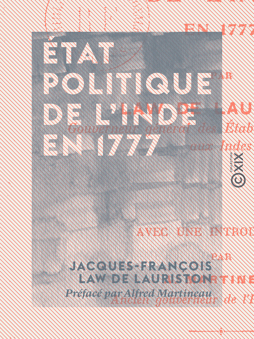 Couverture ebook de État politique de l'Inde en 1777, de Jacques-Francois Law De Lauriston