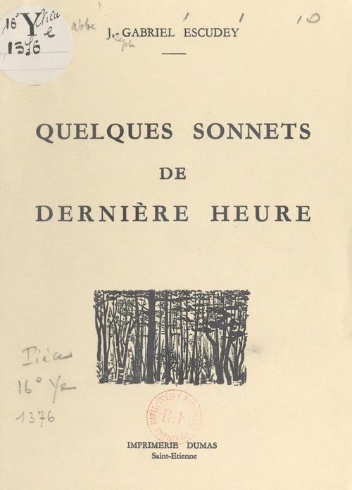 Couverture ebook de Quelques sonnets de dernière heure, de Joseph-Gabriel Escudey