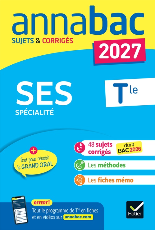ebook cover of Annales du bac 2027 - Annabac SES Tle générale (spécialité), by Sophie Jeandin, Cécile Gauron, Thomas Dautais