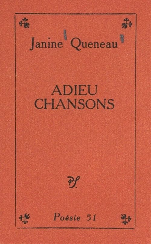 ebook cover of Adieu chansons, by Janine Queneau