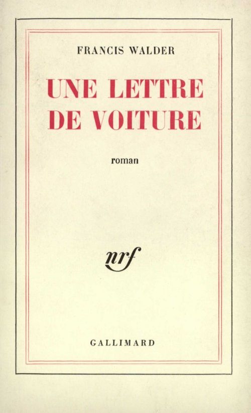 ebook cover of Une lettre de Voiture, by Francis Walder