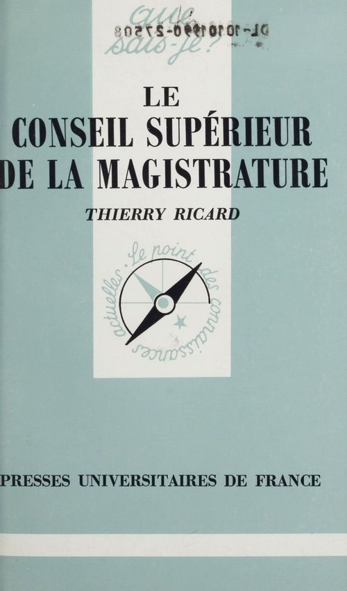 Couverture ebook de Le Conseil supérieur de la magistrature, de Ricard T