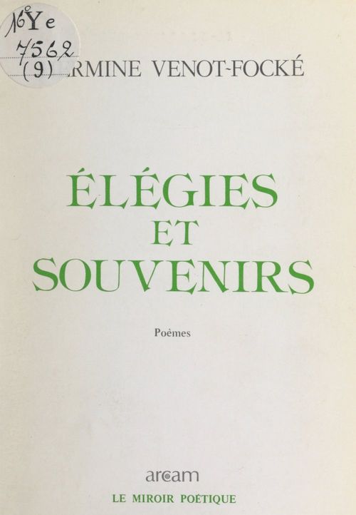 ebook cover of Élégies et souvenirs, by Hermine Venot-Focke