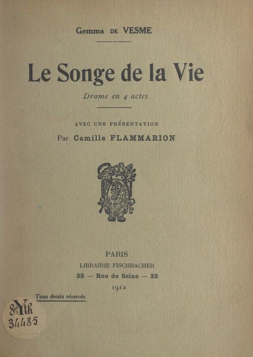 Couverture ebook de Le songe de la vie, de Gemma De Vesme