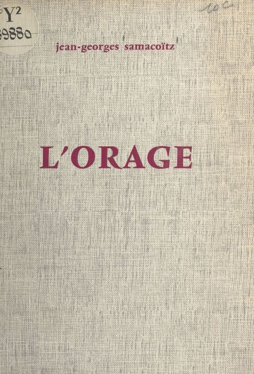ebook cover of L'orage, by Jean-Georges Samacoitz