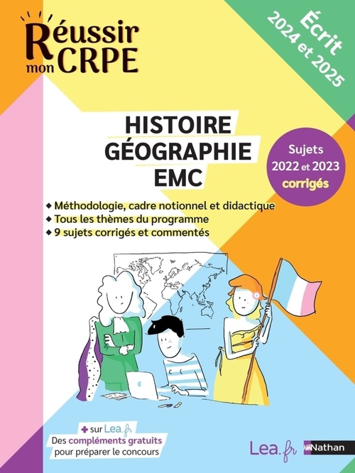 Couverture ebook de Ebook - CRPE 2024-2025 Histoire Géographie EMC épreuve écrite d'application + sujets corrigés et ressources en ligne, de Séverine Fix-Lemaire, Léo Lecardonnel, Xavier Leroux