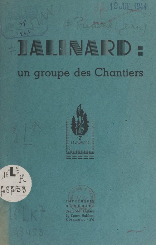 ebook cover of Jalinard : un groupe de chantiers, by Jean Predseil