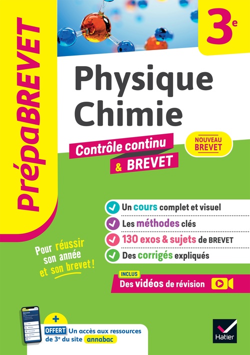 ebook cover of Prépabrevet - Physique-Chimie 3e - Brevet 2027, by Gaëlle Cormerais, Joël Carrasco