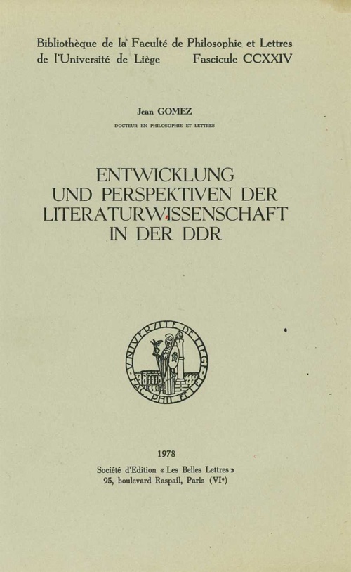 ebook cover of Entwicklung und Perspektiven der Literaturwissenschaft in der DDR, by Jean Gomez