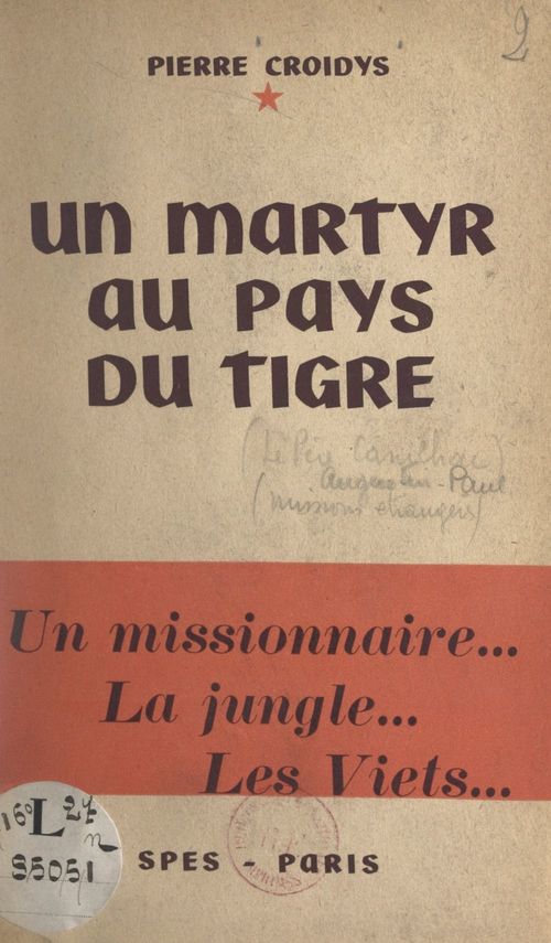 Couverture ebook de Un martyr au pays du tigre, de Pierre Croidys