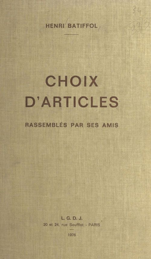 Couverture ebook de Choix d'articles : rassemblés par ses amis, de Batiffol