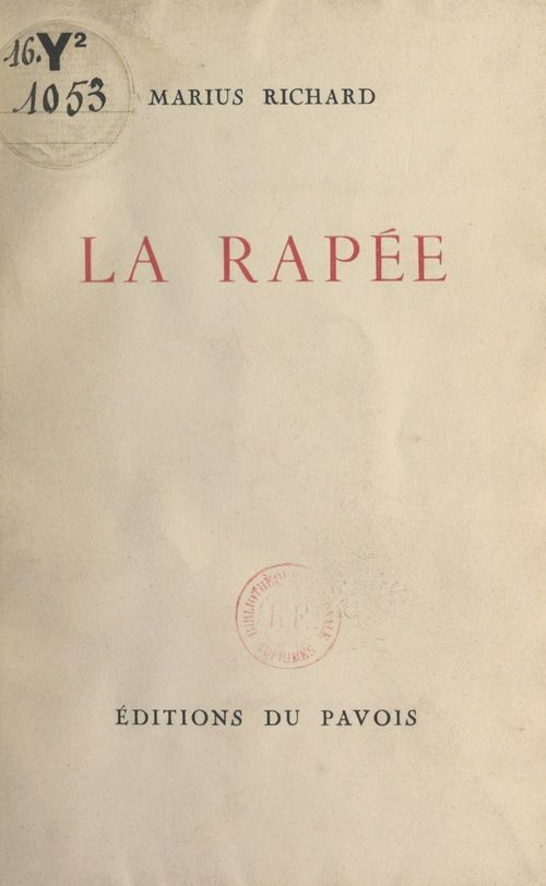 Couverture ebook de La rapée, de Marius Richard