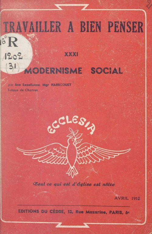 Couverture ebook de Modernisme social, de Raoul Harscouet