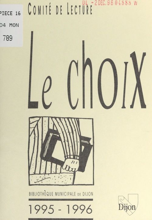 ebook cover of Le choix du comité de lecture : 1995-1996, by Bibliotheque Municipale De Dijon