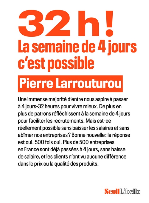 ebook cover of 32h ! La semaine de 4 jours, c'est possible, by Pierre Larrouturou
