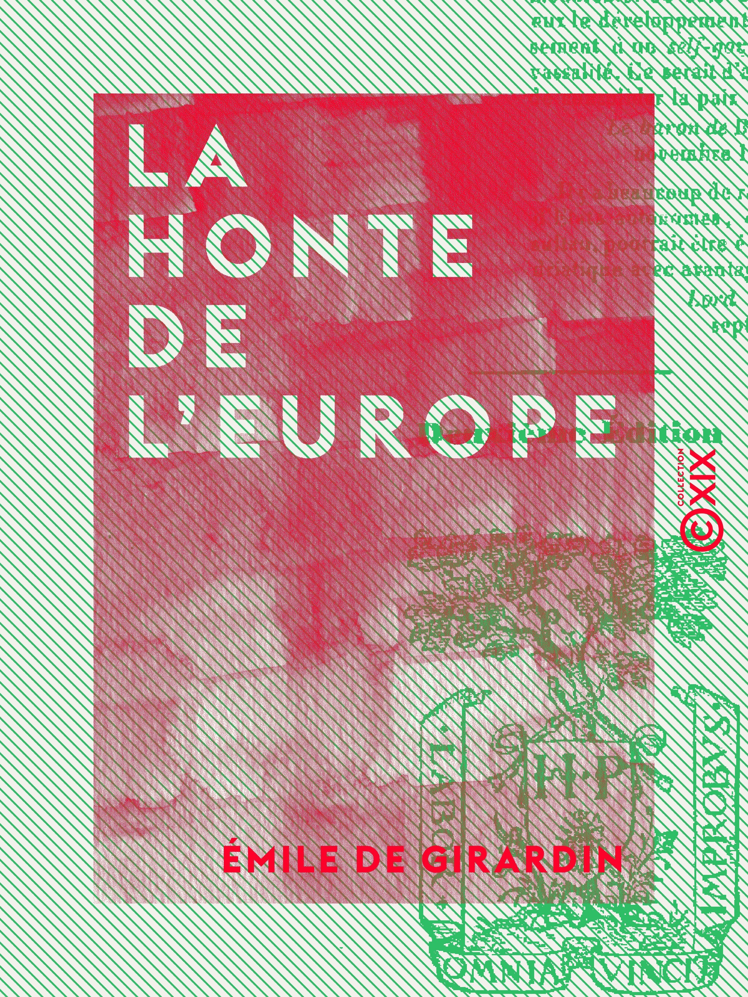 Couverture ebook de La Honte de l'Europe, de Emile De Girardin
