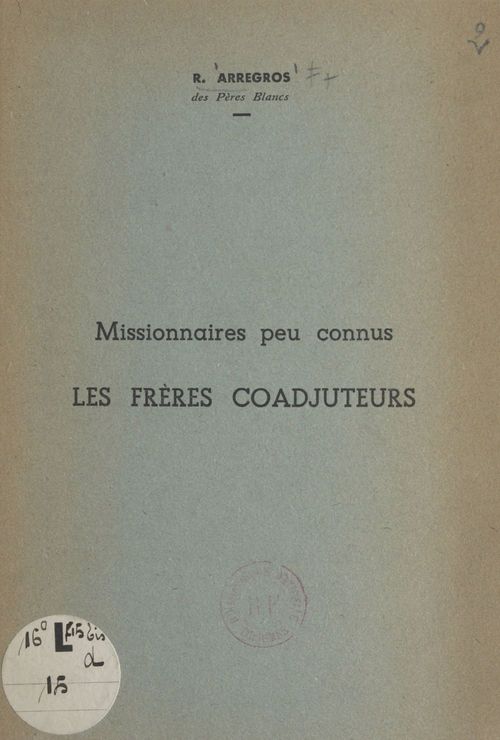 ebook cover of Missionnaires peu connus, by R. Arregros