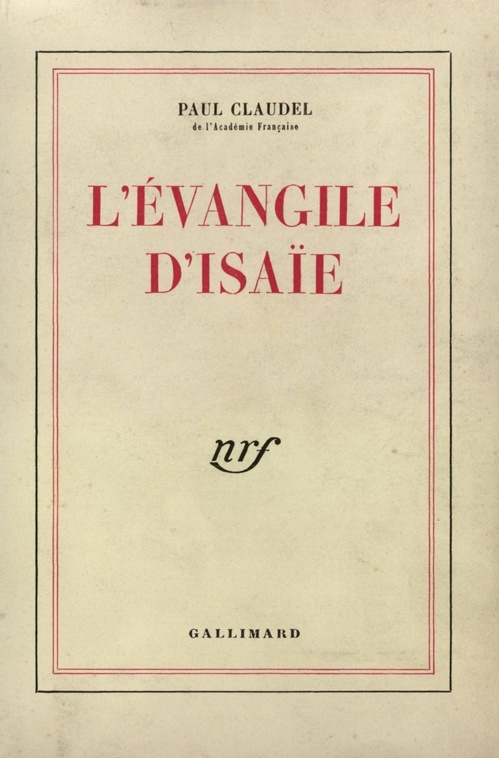 ebook cover of L'Évangile d'Isaïe, by Paul Claudel