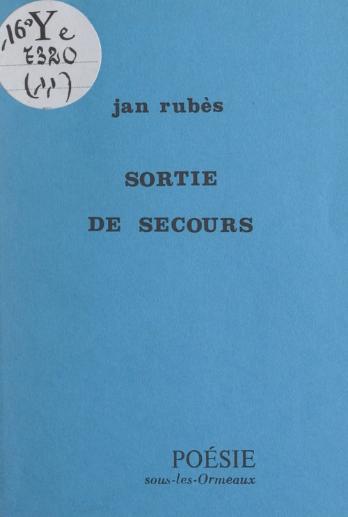 Couverture ebook de Sortie de secours, de Jan Rubes
