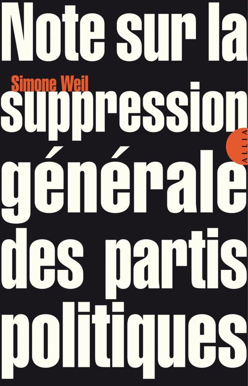 ebook cover of Note sur la suppression générale des partis politiques, by Simone Weil