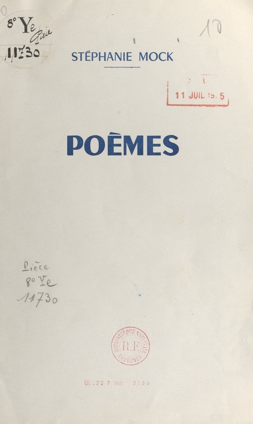 ebook cover of Poèmes, by Stephanie Mock