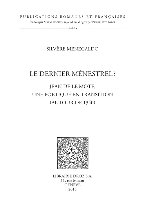 Couverture ebook de Le dernier ménestrel ?, de Silvère Menegaldo