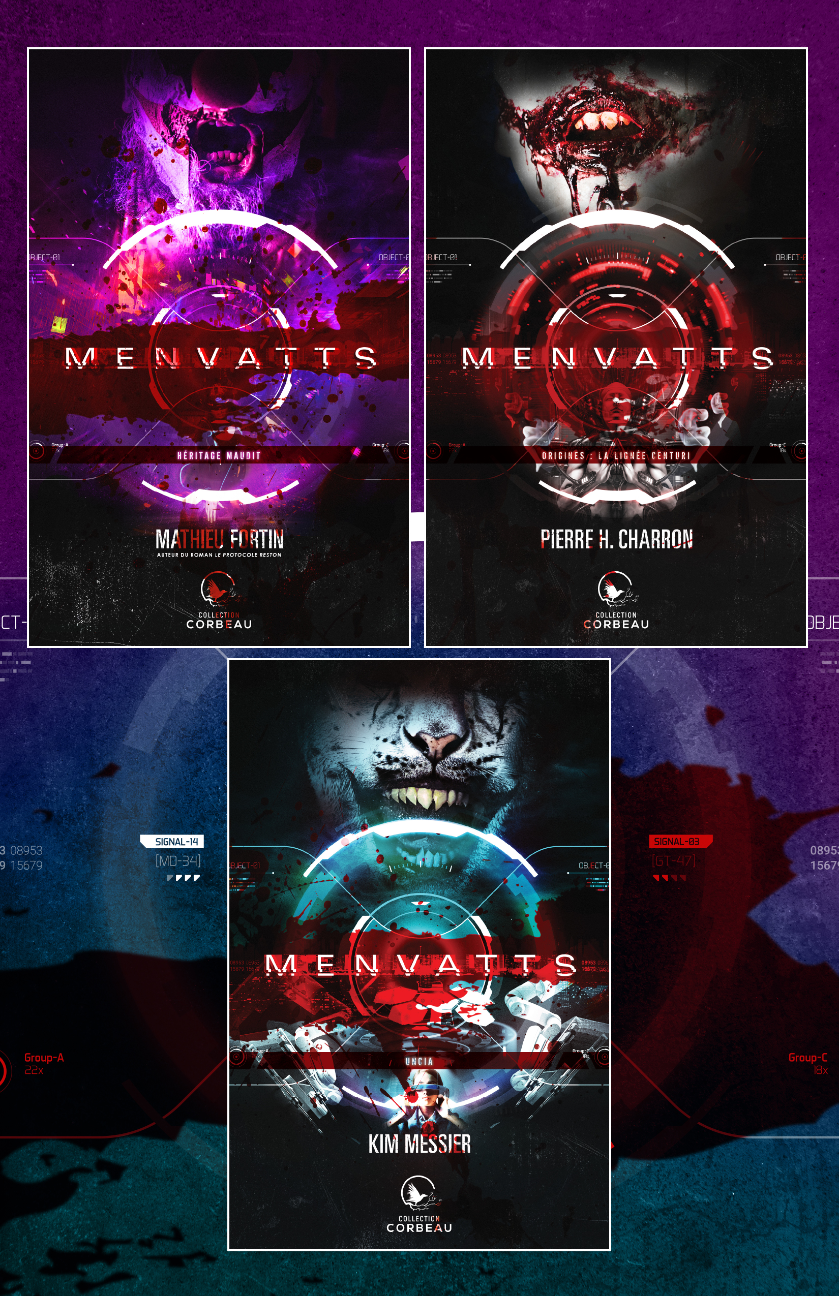 Couverture ebook de Coffret Numérique 3 livres - MENVATTS - Héritage maudit - Origines : La lignée Centuri - Uncia, de Mathieu Fortin, Kim Messier, Pierre H. Charron