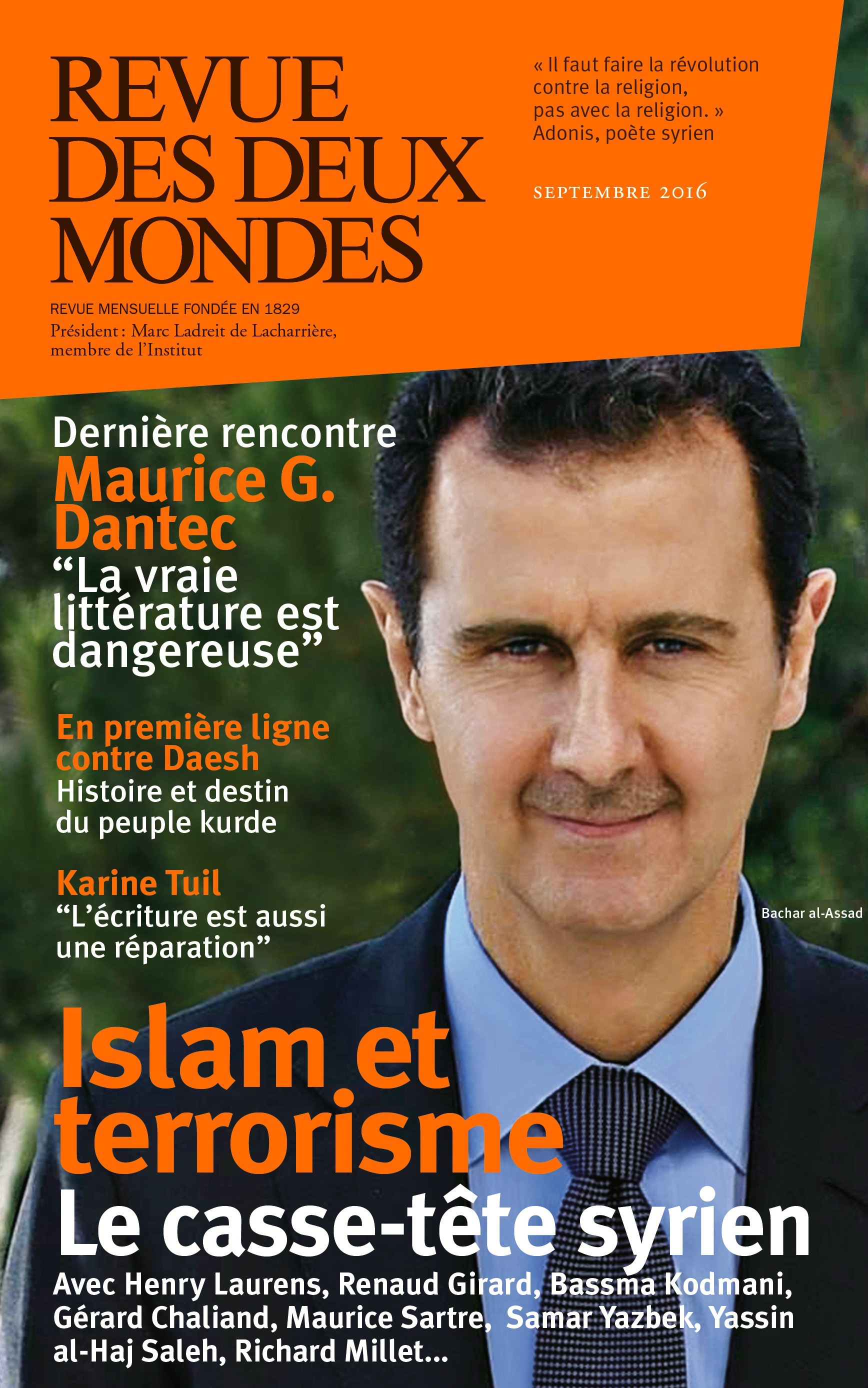 Couverture ebook de Revue des Deux Mondes septembre 2016, de Revue Des Deux Mondes