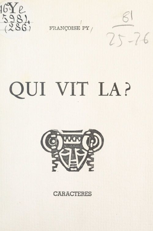Couverture ebook de Qui vit là ?, de Françoise Py