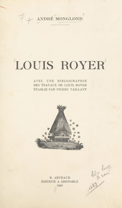 Couverture ebook de Louis Royer, de André Monglond