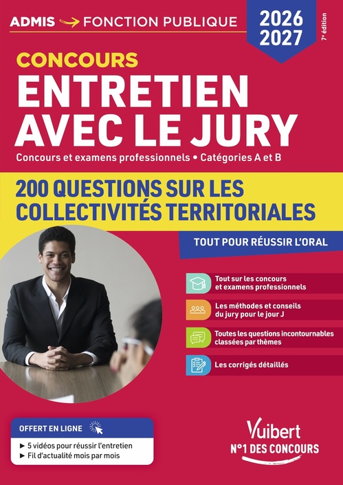 ebook cover of Entretien avec le jury - 200 questions sur les collectivités territoriales - 2026-2027, by Fabienne Geninasca