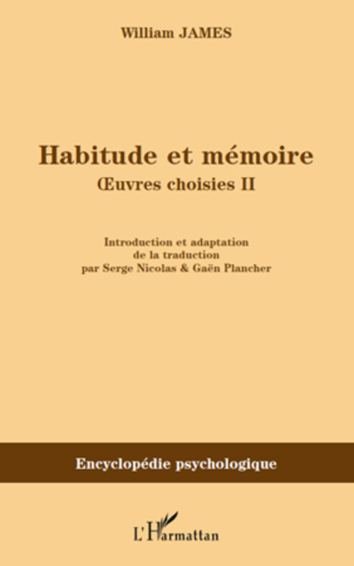 Couverture ebook de Habitude et mémoire, de William James