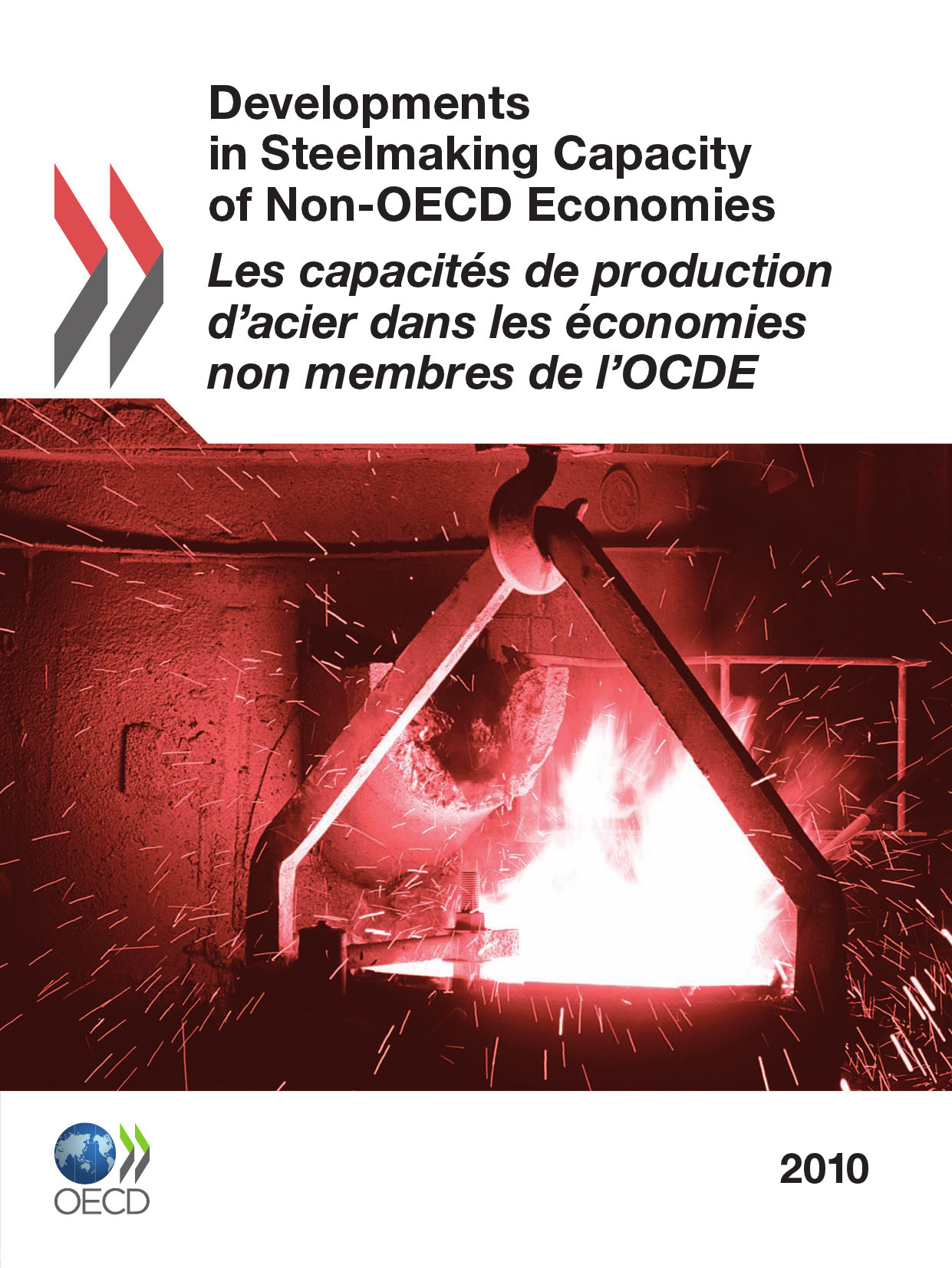 Couverture ebook de Les capacités de production d'acier dans les économies non membres de l'OCDE 2010, de OCDE