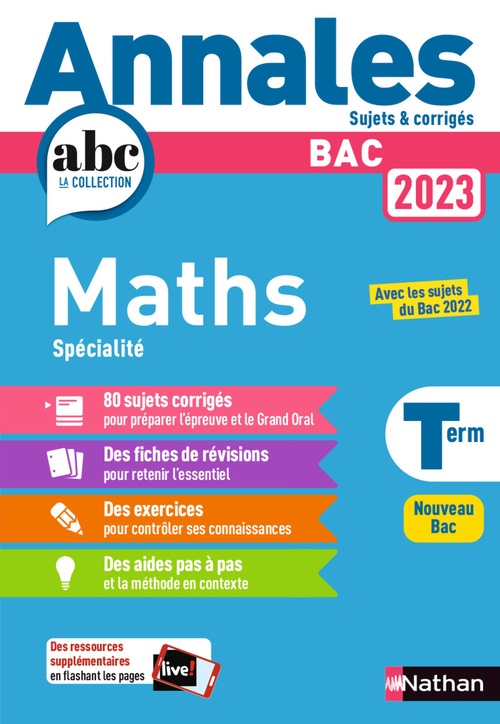 ebook cover of Annales BAC 2023 - Maths Term, by Julien Besson, Isabelle Lericque, Luis Mateus, Joël Ternoy