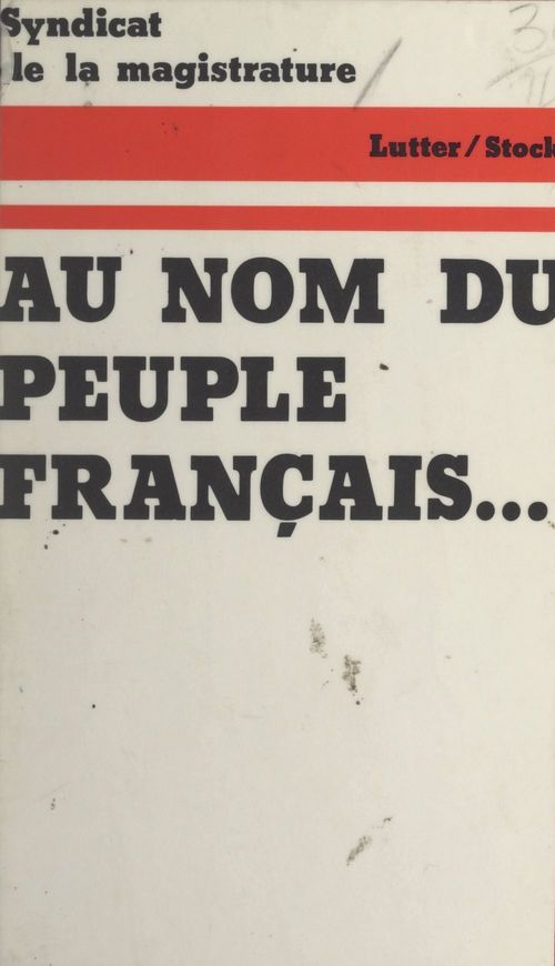 Couverture ebook de Au nom du peuple français, de Syndicat De La Magistrature