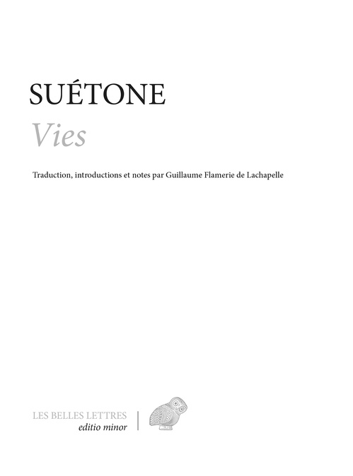 Couverture ebook de Vies, de Suétone