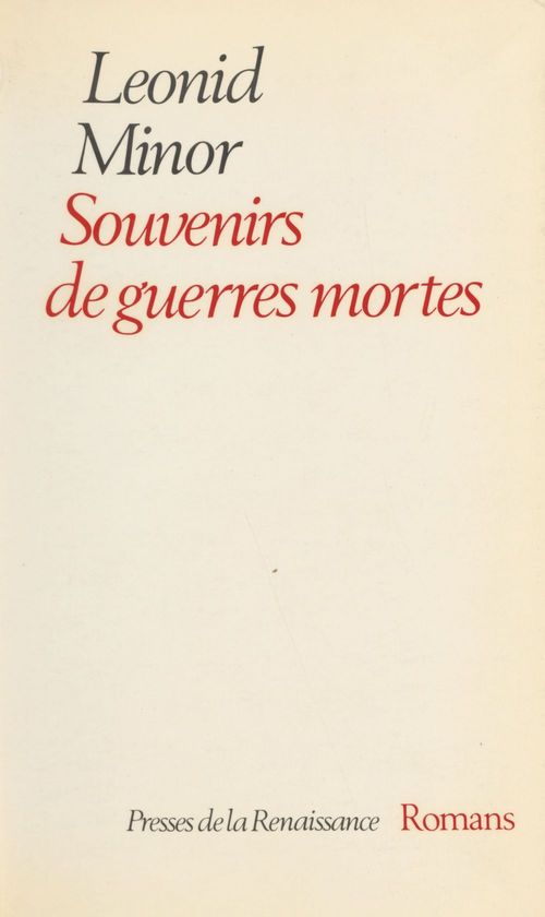 ebook cover of Souvenirs de guerres mortes, by Leonid Minor