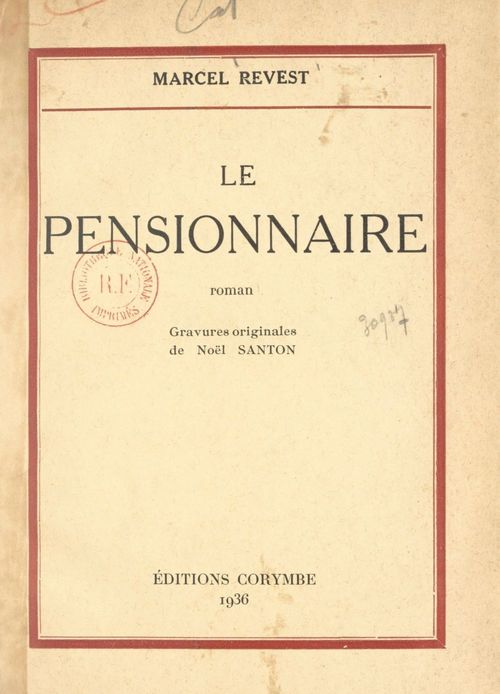 ebook cover of Le pensionnaire, by Marcel Revest