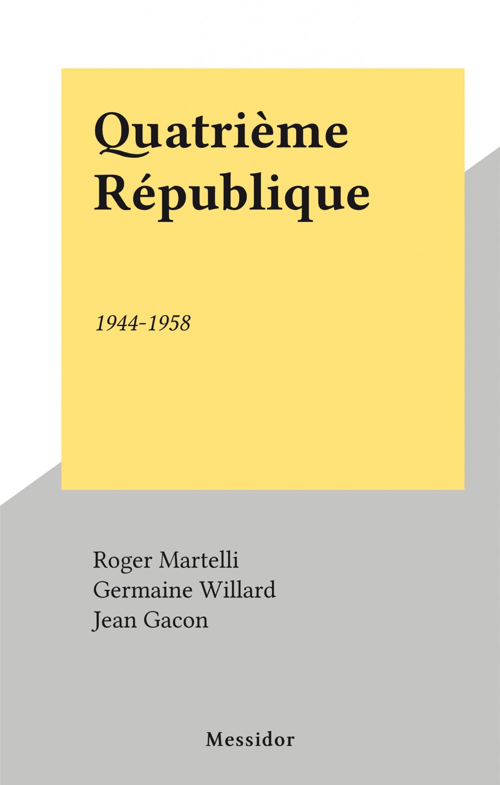 ebook cover of Quatrième République, by Jean Gacon