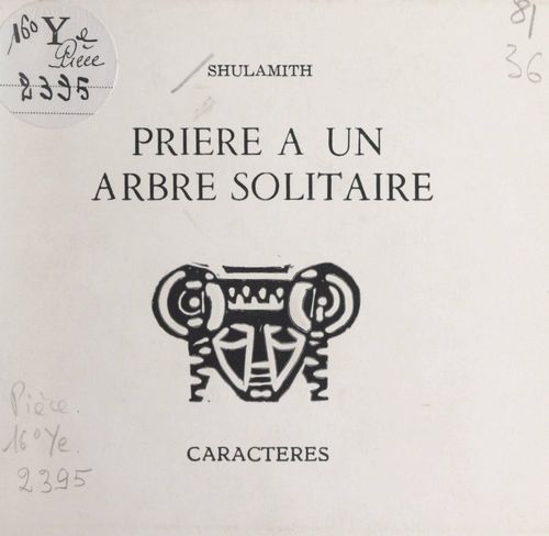 Couverture ebook de Prière à un arbre solitaire, de Weston Shulamith