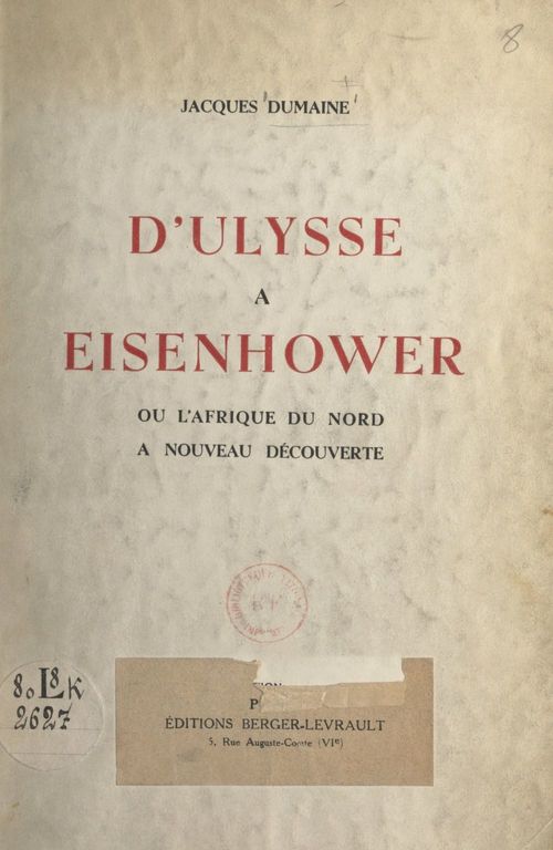 Couverture ebook de D'Ulysse à Eisenhower, de Jacques Dumaine