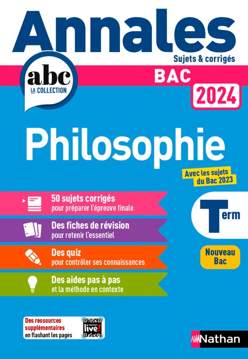 Couverture ebook de Annales ABC du BAC 2024 - Philosophie Tle - Sujets et corrigés - Enseignement commun Terminale - Epreuve finale Bac 2024 - EPUB, de Gérard Durozoi, Denis Vanhoutte