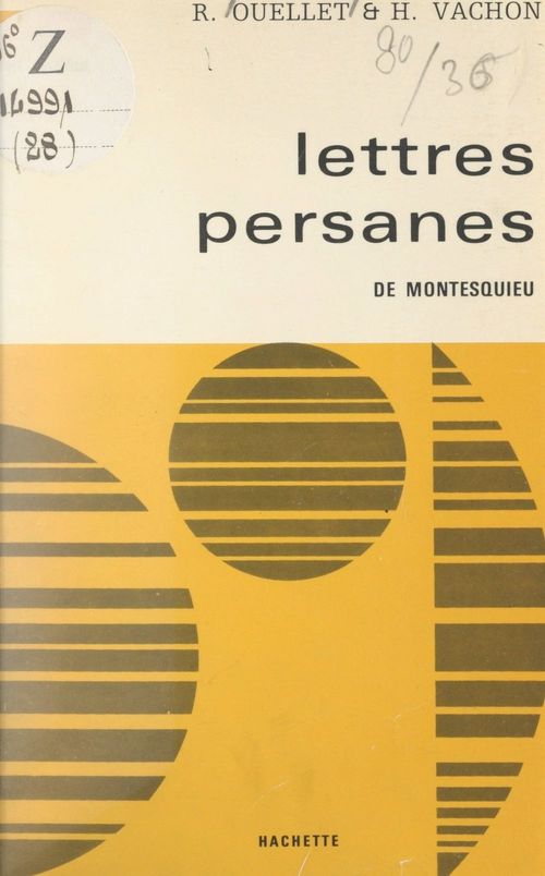 ebook cover of Lettres persanes, de Montesquieu, by Réal Ouellet, Hélène Vachon