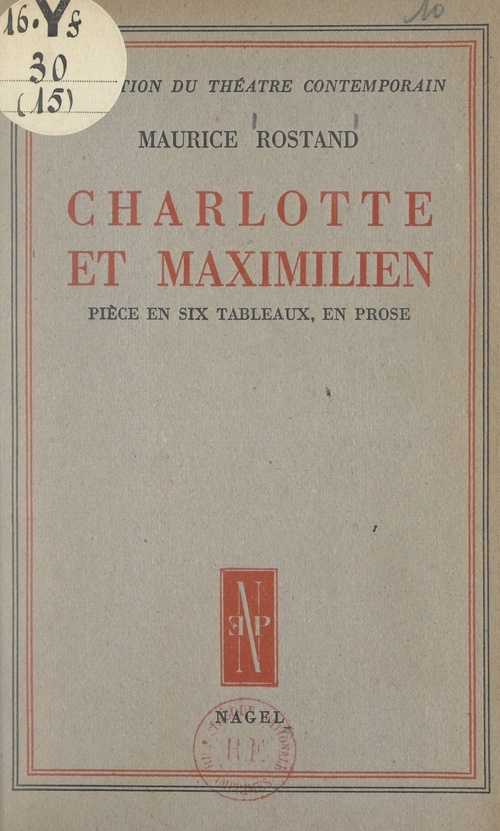 Couverture ebook de Charlotte et Maximilien, de Maurice Rostand