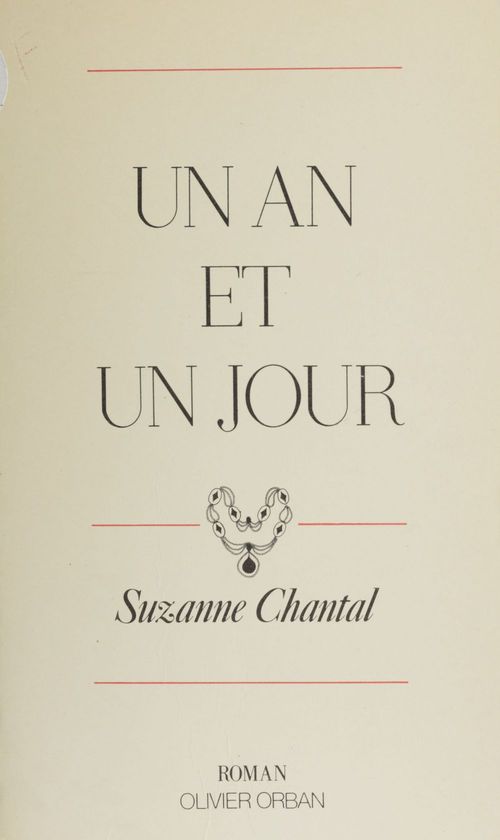 Couverture ebook de Un an et un jour, de Suzanne Chantal